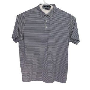 Striped Z-Line Polo, XXL, Black and White